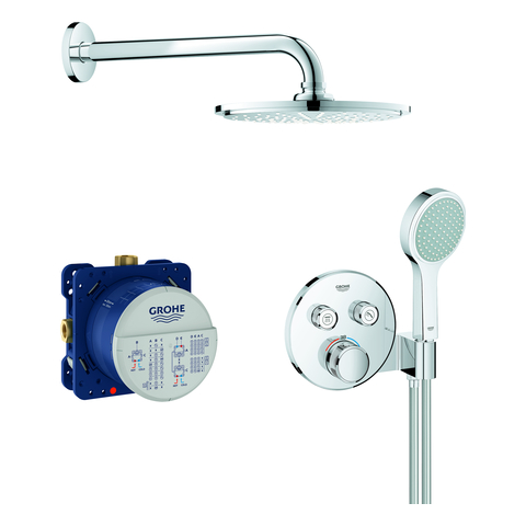 GROHE UP-Duschsys. GrohthermSmartControl 34743 runde Form mit THM/KB/HB chrom