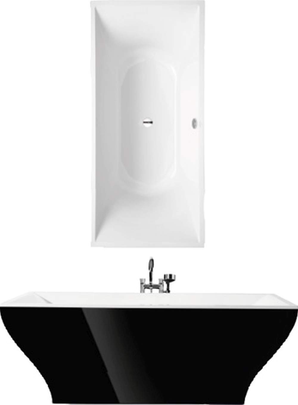 VB Badewanne La Belle 1800x800x525mm Duo Freistehend Weiß Alpin