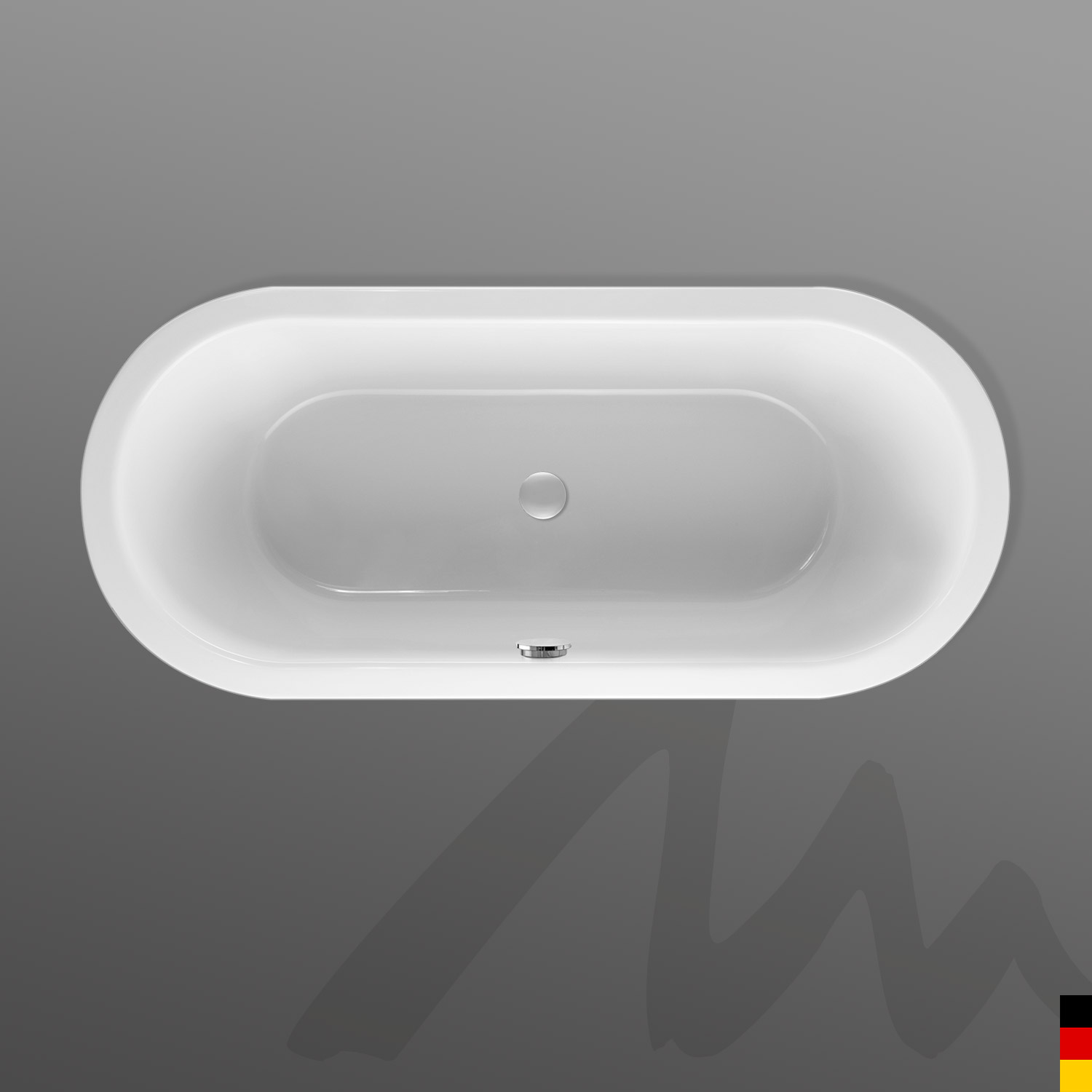 Mauersberger Badewanne Oval Crispa 180/80 duo  180x80x45cm  Farbe:Farbgr.3