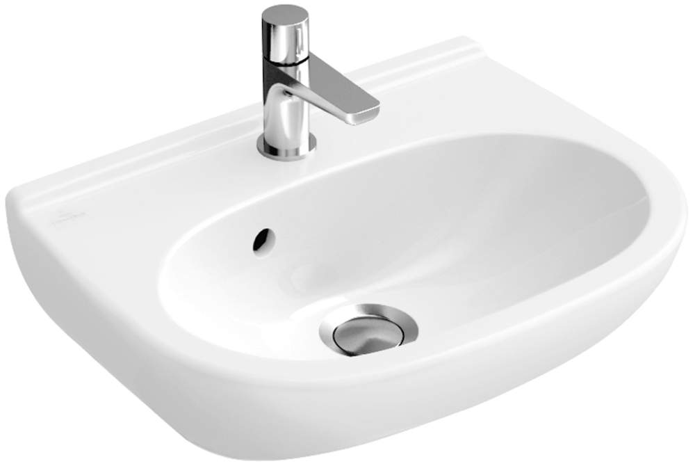 VB Handwaschbecken Compact O.novo 500x400mm Oval mit Überlauf Weiß Alpin