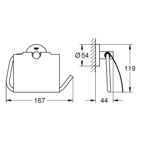 GROHE WC-Papierhalter Essentials 40367_1 mit Deckel warm sunset gebürstet