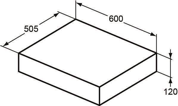 IS Konsole Adapto f. WT o. Schalen 600x505x120mm Walnuss Dekor