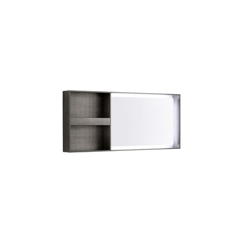 GE Citterio Lichtspiegel, Ablage seitl. 133,4x58,4x14cm, Eiche graubraun