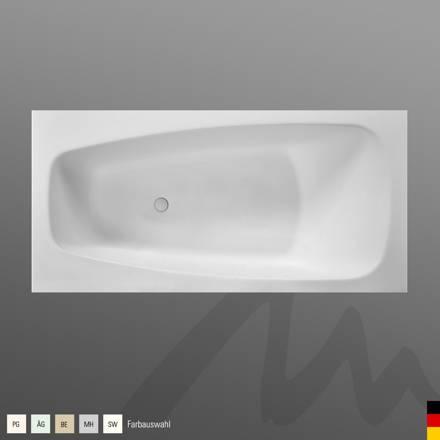 Mauersberger Badewanne Rechteck Scinosa 185/90  185x90x39cm  Farbe:weiß