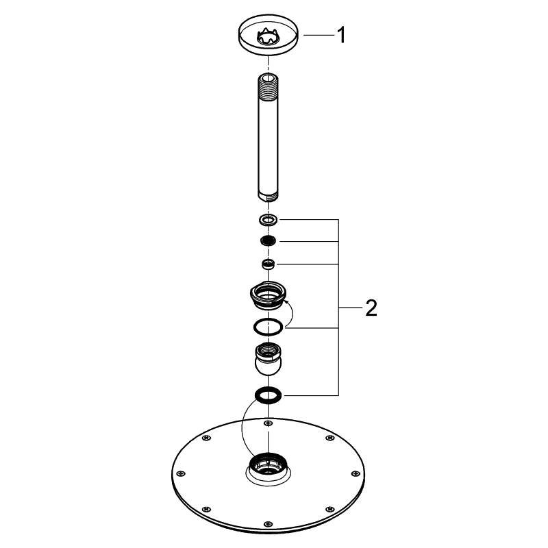 GROHE Kopfbrauseset Rainshower C 210 26063 Deckenauslass 142mm 9,5l/min chrom