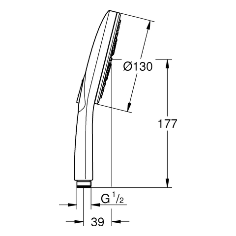 GROHE Handbrause Rainshower 130 Smart Active 26574 9,5l hard graphite geb.