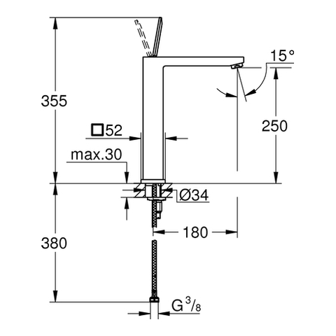 GROHE EH-Waschtischbatterie Eurocube Joy 23661 XL-Size glatter Körper chrom