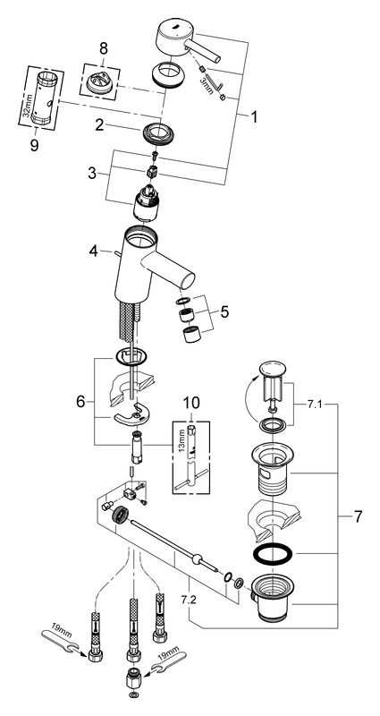 GROHE EH-Waschtischbatterie Concetto 23060_1 Niederdruck chrom