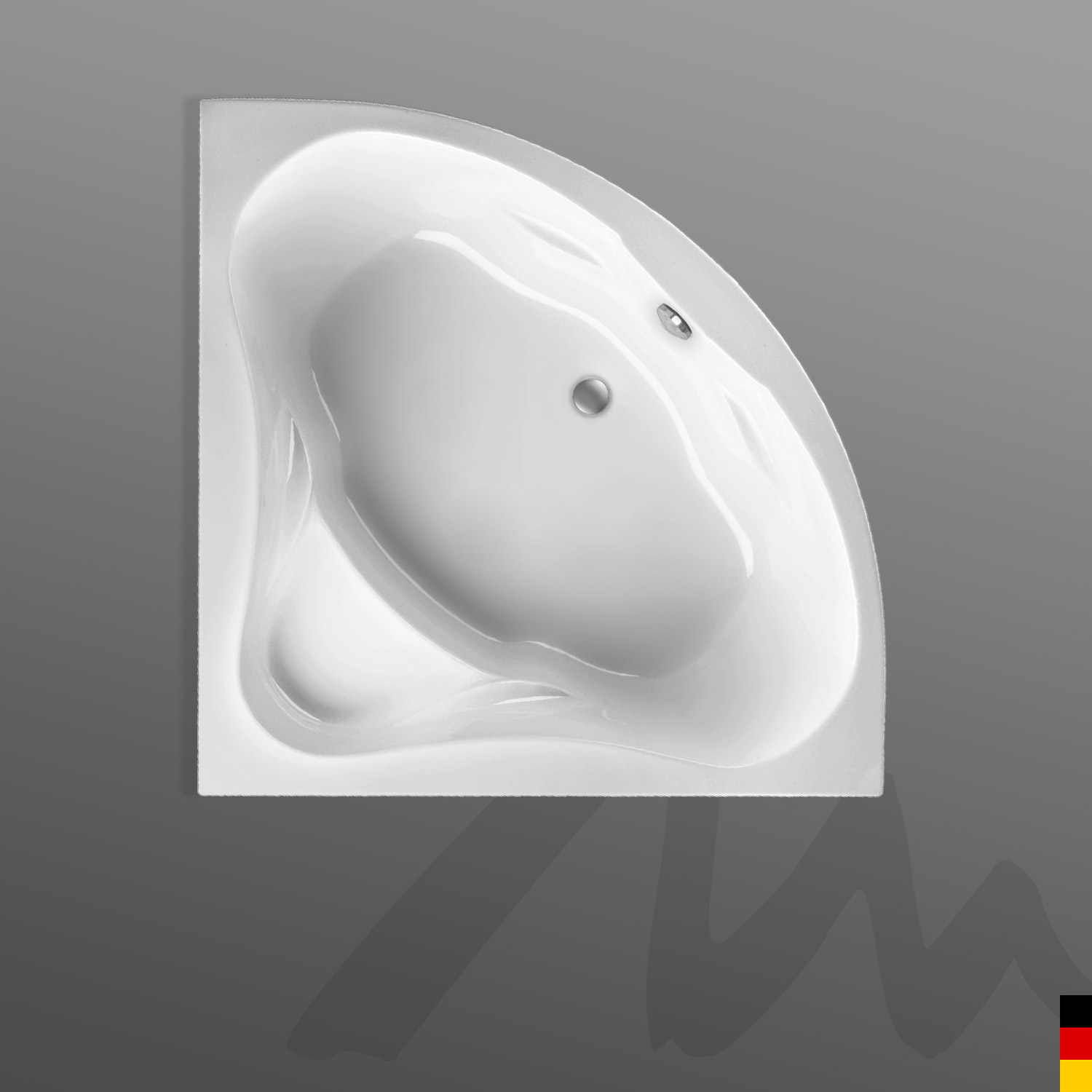 Mauersberger Badewanne Eck Berlandi mit Schürze/Panel140x140x46cm Farbe:weiß