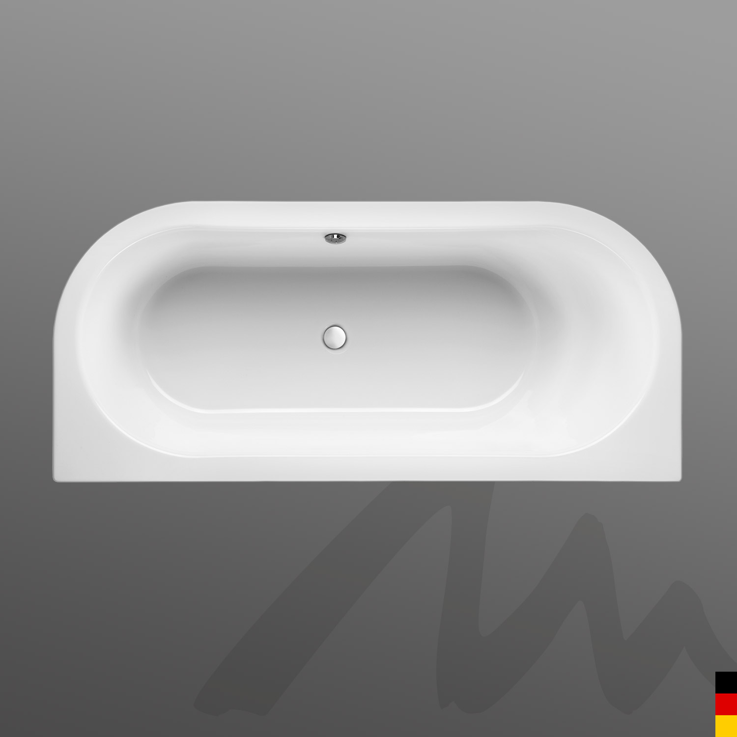 Mauersberger Badewanne Oval Primo 2 - 180/80 uno  180x80x45  Farbe:rein-weiß