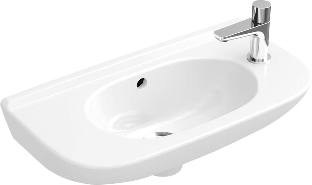 VB Handwaschbecken Compact O.novo 500x250mm Oval mit Überlauf Weiß Alpin