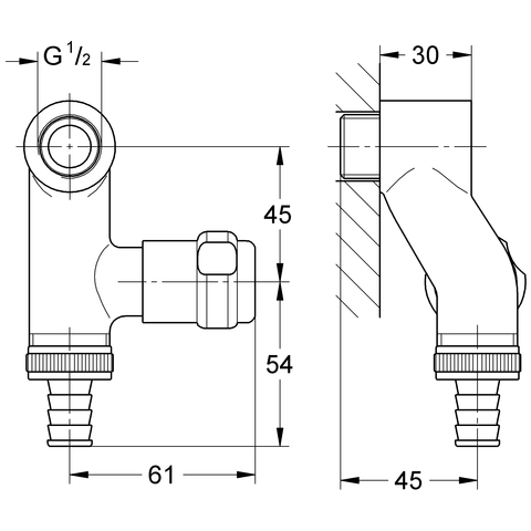 GROHE WAS-Ventil Elektro 41110 Design-Gr. DN15 mit Rückflussverh. chrom