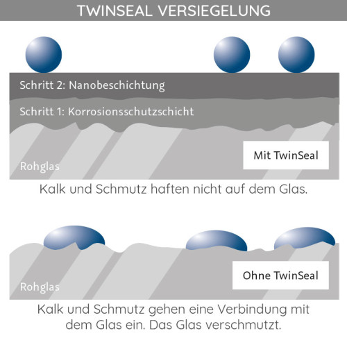 HSK Aperto Drehtür pendelbar an Nebenteil mit Seitenwand 120 x 100 cm Twinseal (zweifach) Grauglas schwarz matt Stangengriff 164 mm rechts