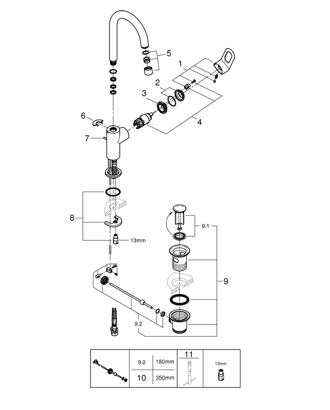 GROHE Einhand-Waschtischbatterie BauLoop 23763 L-Size chrom