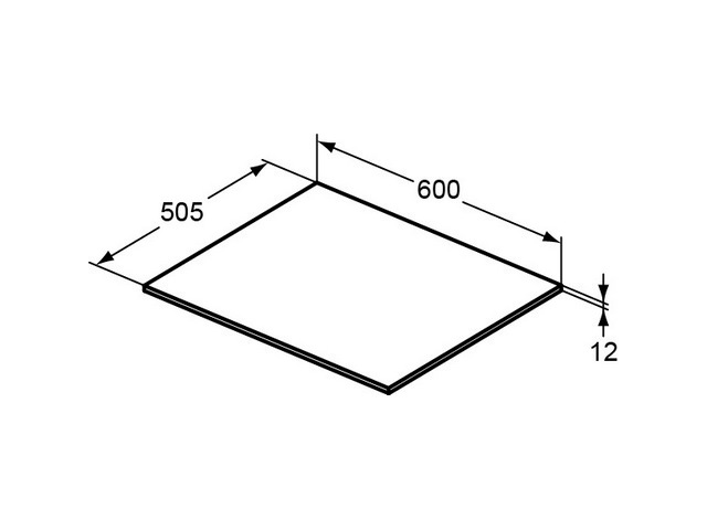 IS Holzplatte Adapto f.den Unterbau 600x505x12mm Hgl.weiß lackiert