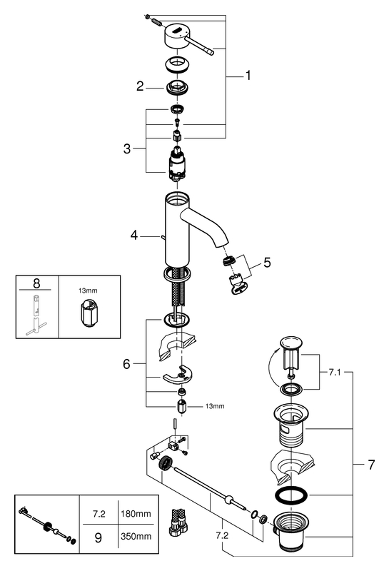 GROHE Einhand-Waschtischbatterie Essence 23589_1 S-Size chrom