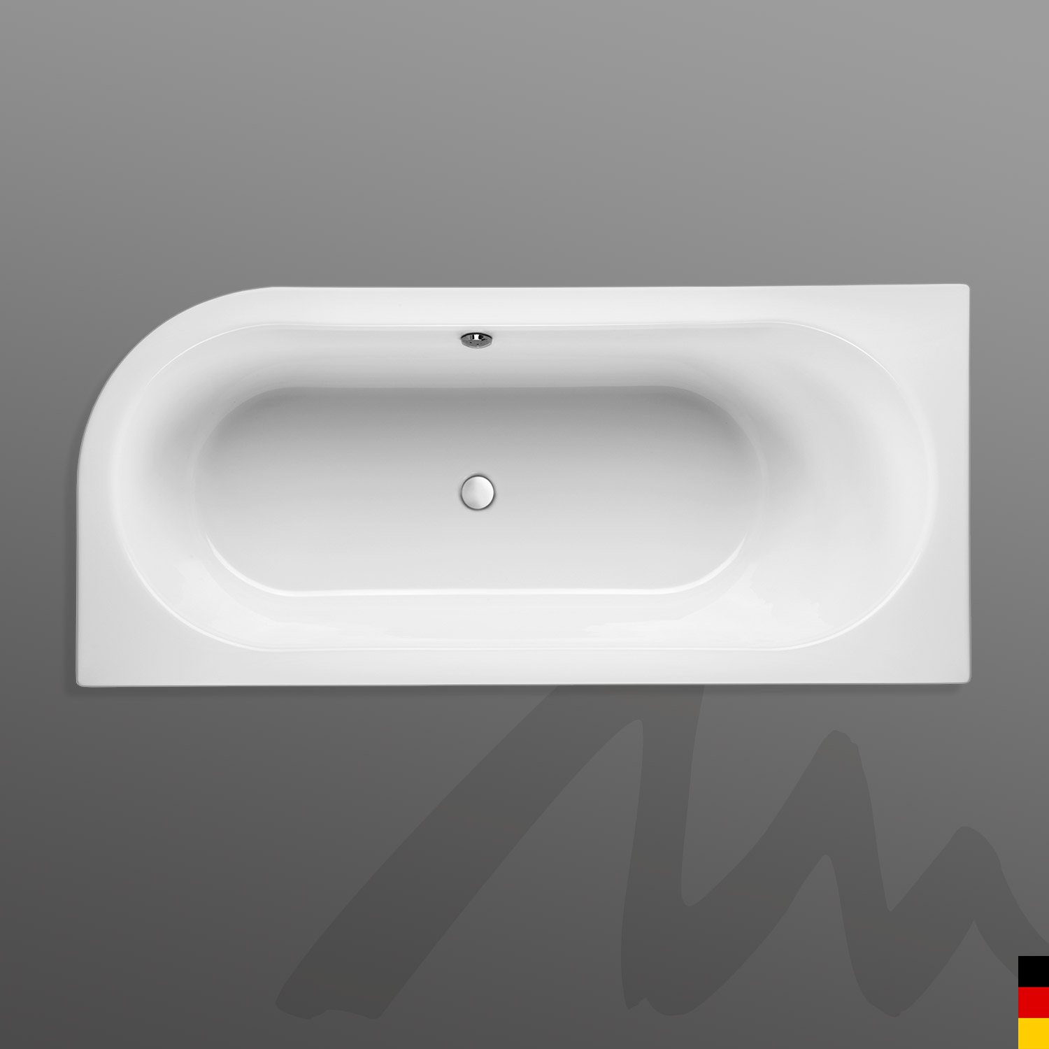 Mauersberger Badewanne Oval Primo 1 - 170/75 uno Ausführung rechts  170x75x44  Farbe:weiß