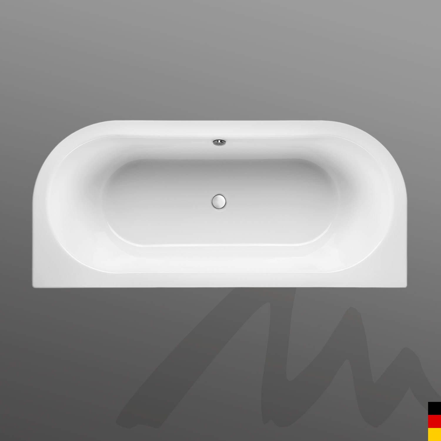 Mauersberger Badewanne Oval Primo 2 - 180/80 duo  180x80x45  Farbe: weiß