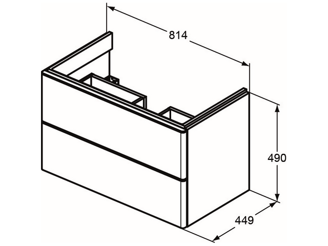 IS MWT-Unterschrank Adapto 2 Ausz. 810x450x490mm Walnuss dunkel Dekor