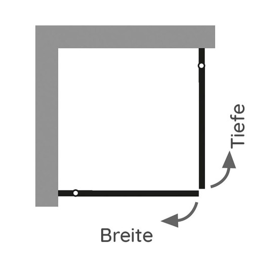 HSK Atelier Plan Eckeinstieg, 4-teilig, 90 x 90 x 200 cm ohne Beschichtung Klar hell chromoptik Stangengriff 164 mm