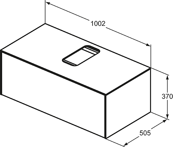 IS WT-Unterschrank Conca 1 Auszug m.mi.Ausschnitt 1002x505x370mm Anthrazit