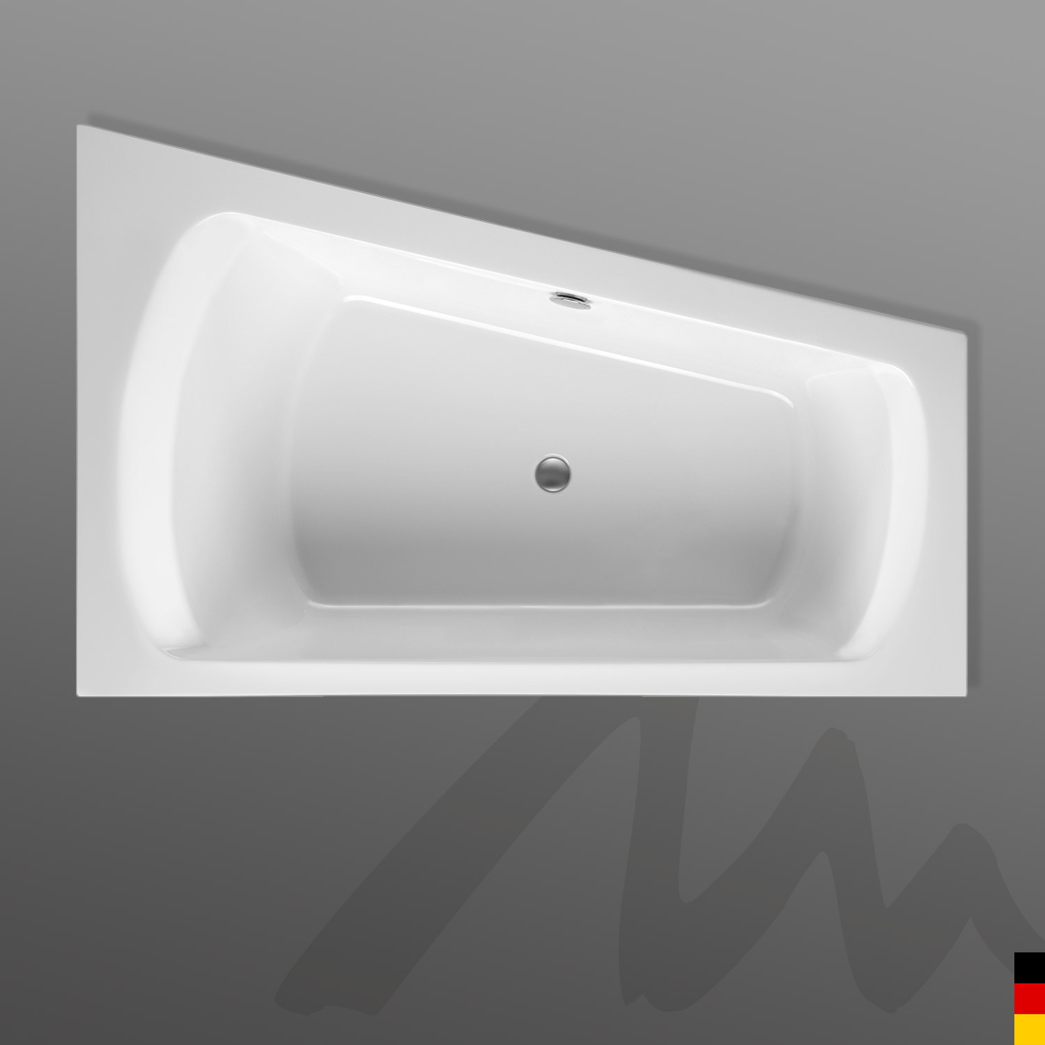 Mauersberger Badewanne Eckwanne Senecio 170/105 Ausführung links  170x105/65x47  Farbe:rein-weiß