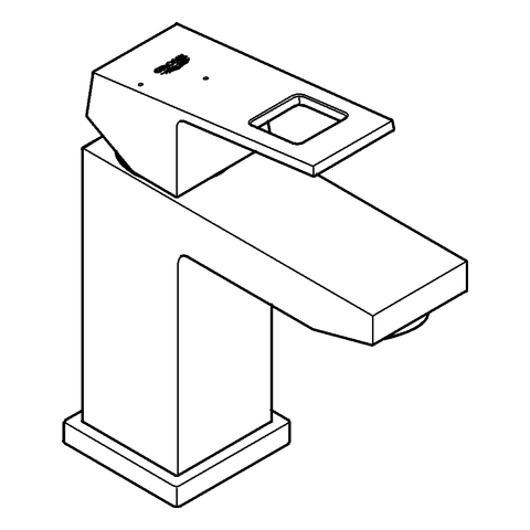 GROHE EH-WT-Batterie Eurocube 23392 Mittelstellung kalt glatter Körper chrom