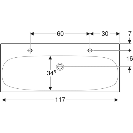 GE Acanto Waschtisch 120x48cm einfache Bef., 2 Hl., o. Ül., weiß Tect