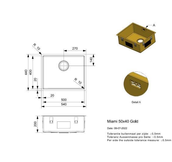 Miami 50x40 gold