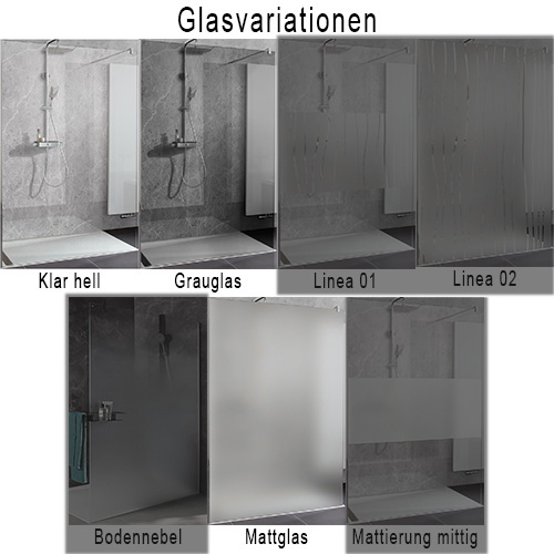 HSK Aperto Drehtür pendelbar an Nebenteil mit verkürzter Seitenwand 120 x 75 cm Edelglas (einfach) Grauglas chromoptik Stangengriff 164 mm rechts