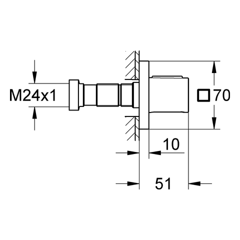 GROHE Unterputzventil Grohtherm F 27623 1-fach FMS für Einbaubox chrom