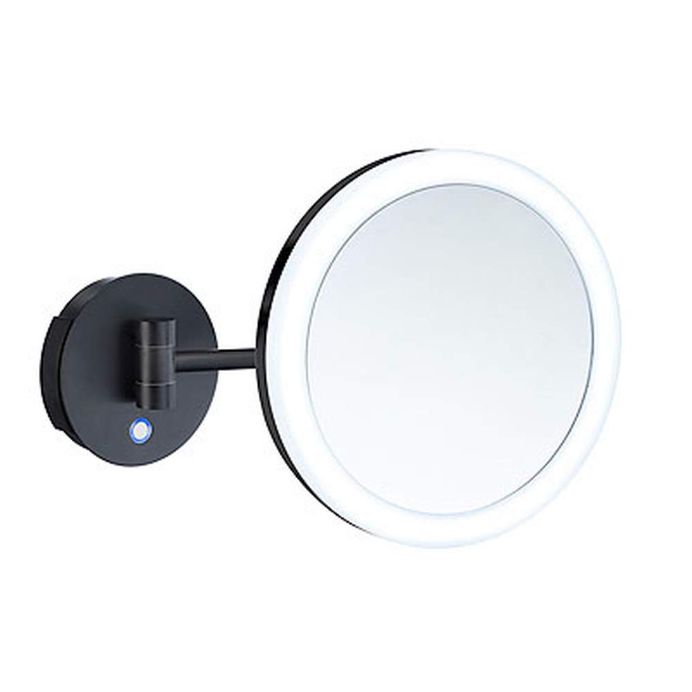 SMEDBO OUTLINE Kostmetikspiegel Dual LED - PMMA rund Schwarz
