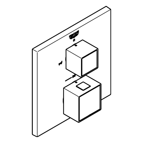 GROHE THM-Wannenbatterie Grohtherm Cube 24155 FMS für 35600 hard graphite geb.