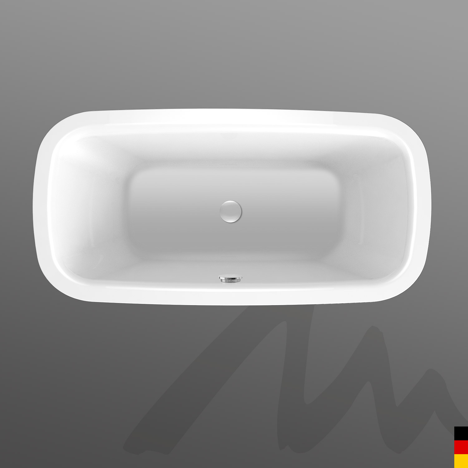Mauersberger Badewanne Oval Nivalis Oval 180/90 duo  180x90x43cm  Farbe:rein-weiß
