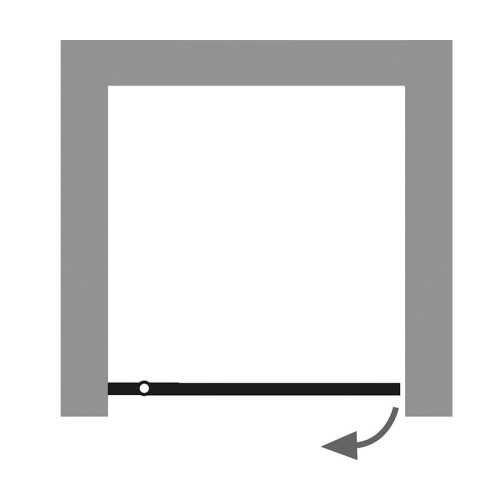 HSK Atelier Plan Drehtür Nische an Nebenteil 80 x 200 cm Twinseal (zweifach) Linea 02 chromoptik Stangengriff 390 mm Rechts