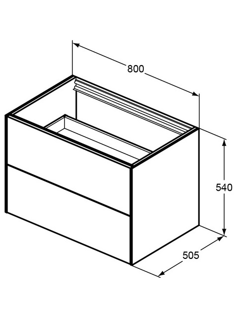 IS WT-Unterschrank Conca 2 Auszüge o.Platte 800x505x540mm Anthrazit