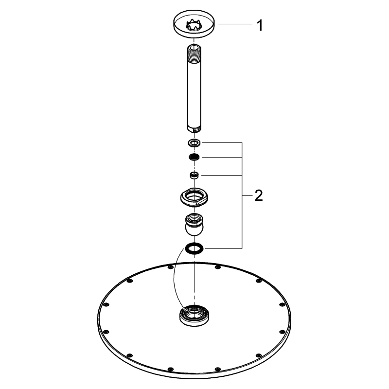 GROHE Kopfbrauseset Rainshower Cosm. 310 26067 Deckenauslass 142mm nickel geb.