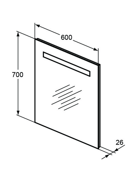 IS Spiegel Mirror&Light m. Licht 30W 600x26x700mm