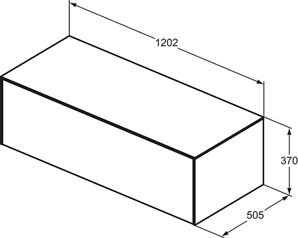 IS WT-Unterschrank Conca 1 Auszug o.Ausschnitt 1202x505x370mm Eiche hell