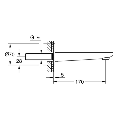 GROHE Wanneneinlauf Lineare 13383_1 Wandmontage supersteel