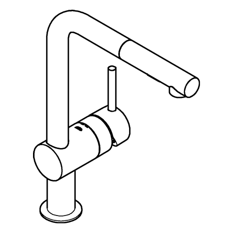 GROHE EH-Spültischbatterie Minta 30274 L-Auslauf ausziehbare Spülbrause chrom