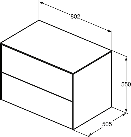 IS WT-Unterschrank Conca 2 Auszüge o.Ausschnitt 802x505x550mm Weiß