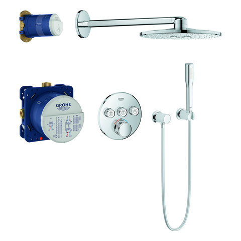 GROHE UP-Duschsys. GrohthermSmartControl 34705 runde Form mit THM/KB/HB chrom