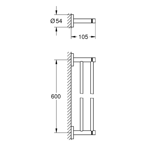 GROHE Doppel-Badetuchhalter Essentials 40802_1 654mm Metall supersteel