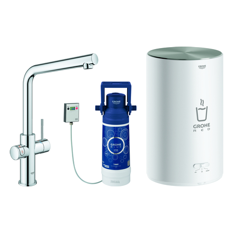 GROHE Armatur und Boiler GROHE Red Duo 30327_1 M-Size L-Auslauf chrom