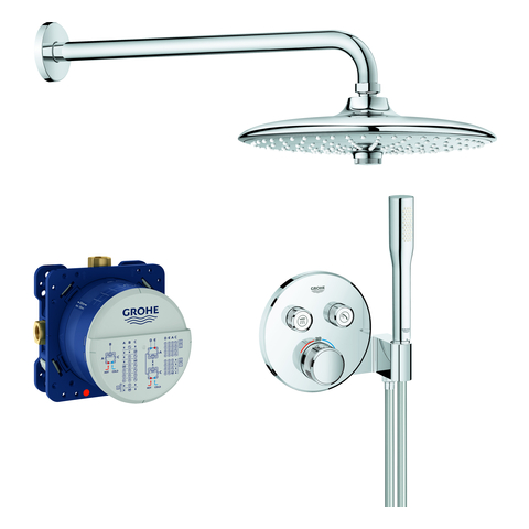 GROHE UP-Duschsys. GrohthermSmartControl 34744 runde Form mit THM/KB/HB chrom