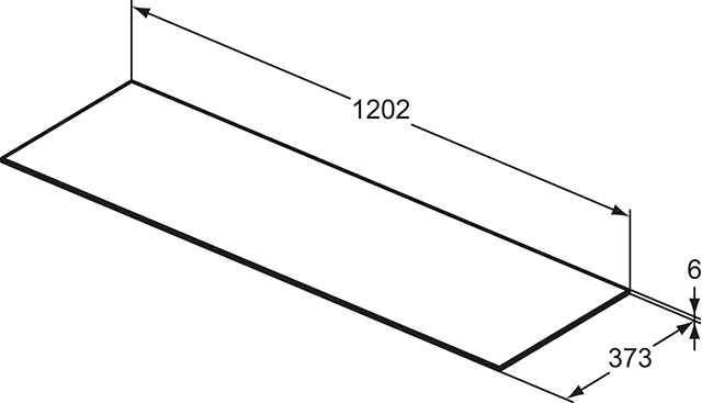 IS Waschtischplatte Conca aus Keramik 1202x373x6mm Pietra Grau