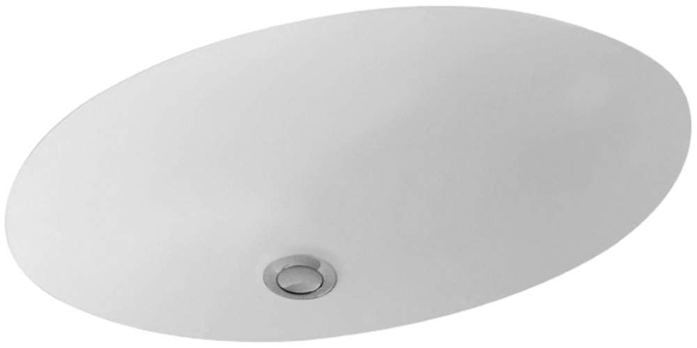 VB Unterbauwaschbecken Evana 520x365mm Oval mit Überlauf Weiß Alpin