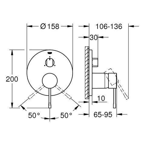 GROHE Einhandbatterie Essence 24092_1 FMS für 35600 3-Wege Umstellung chrom