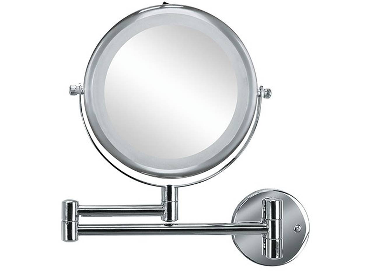 Kosmetikspiegel Brilliant Mirror Metall chromiert/Glas/LED Silber Spiegel